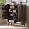 Baxton Studio Paricia Mid-Century Modern Walnut Brown Finished Wood Shoe Cabinet 235-13267-ZORO - alternate 8